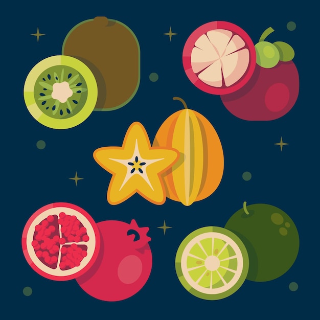 Free Vector flat design fruit collection