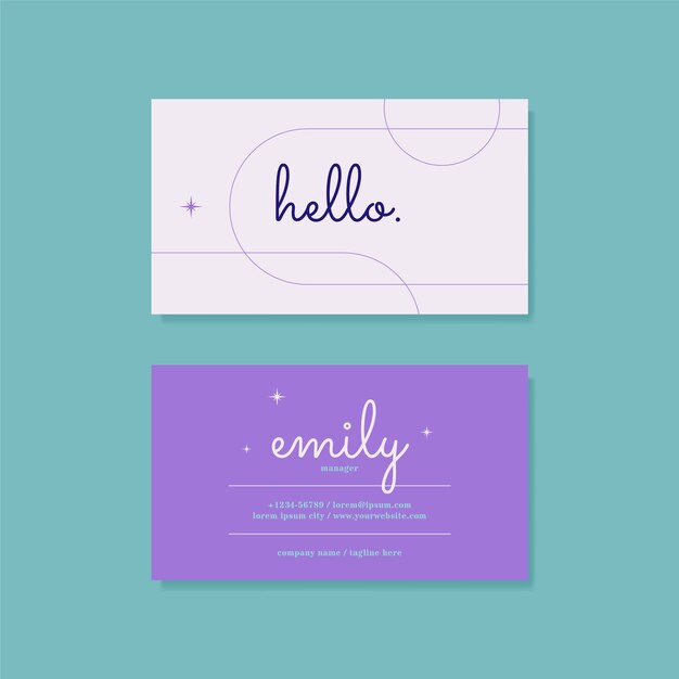 Flat design full side color business card