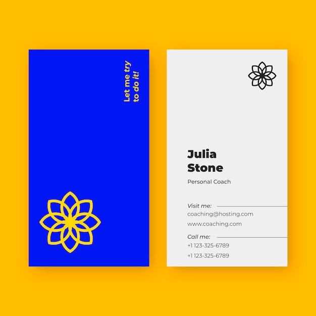 Flat design full side color business card