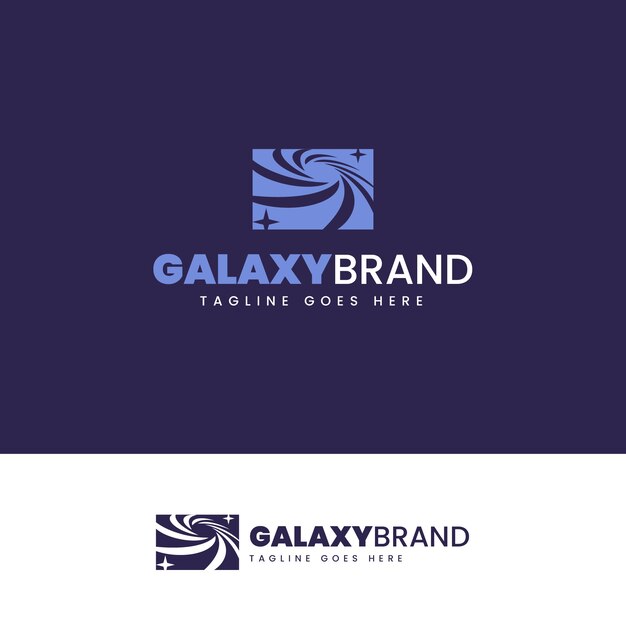 Flat design galaxy logo template