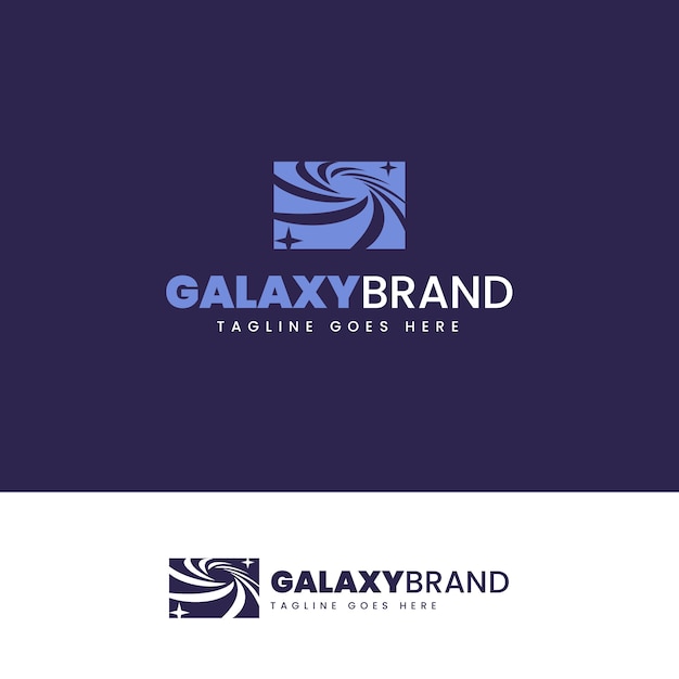 Flat design galaxy logo template