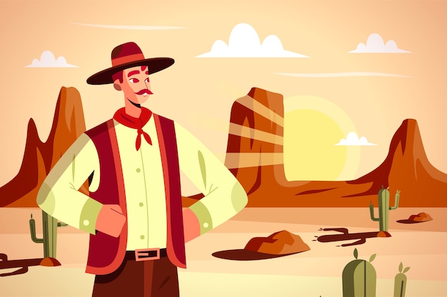 Free Vector flat design gaucho cowboy illustration