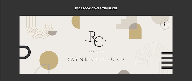 Free Vector flat design geometric boutique facebook cover