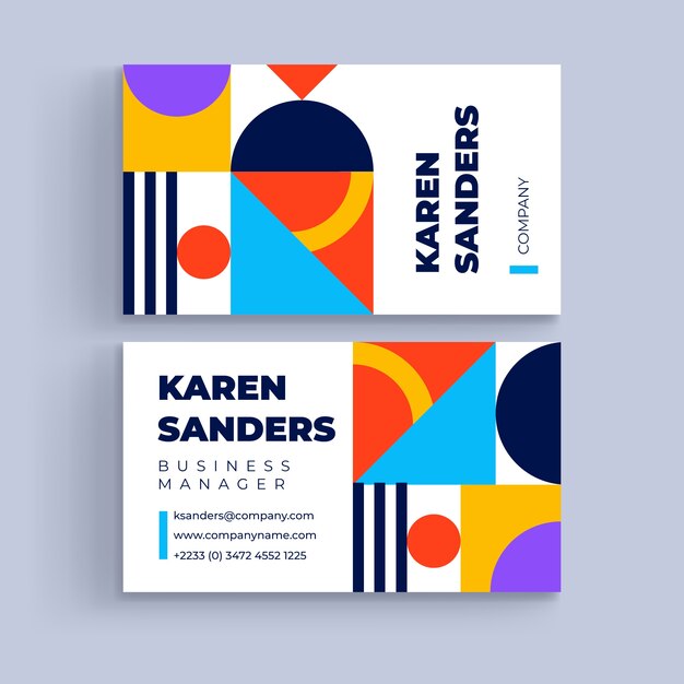 Flat design geometric business card template