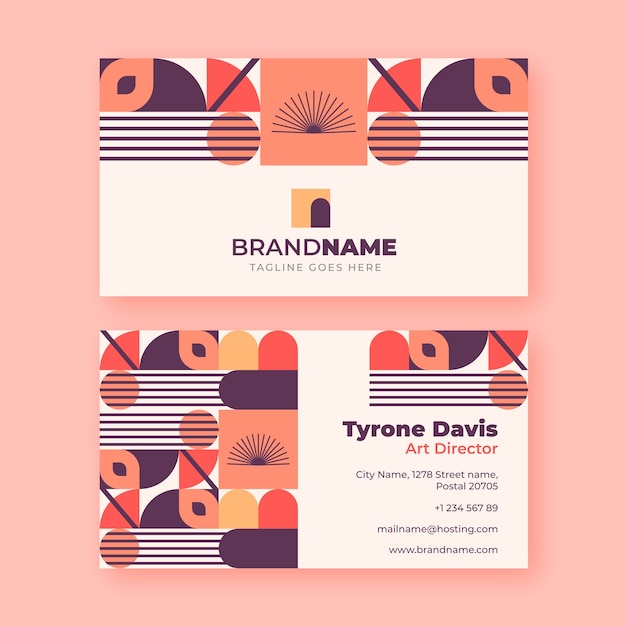 Flat design geometric business card template