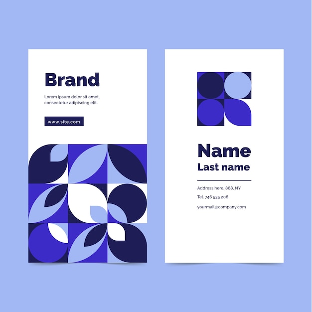 Free Vector flat design geometric business card template