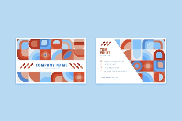 Free vector flat design geometric business card template