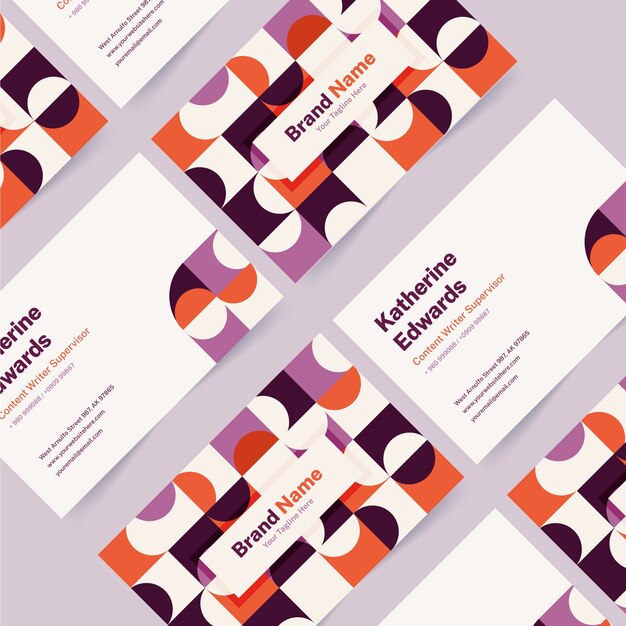 Flat design geometric business card template