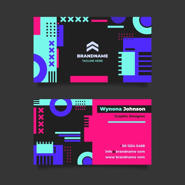 Flat design geometric business card