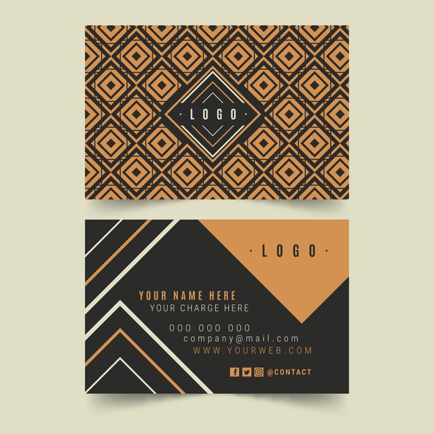 Flat design geometric business card