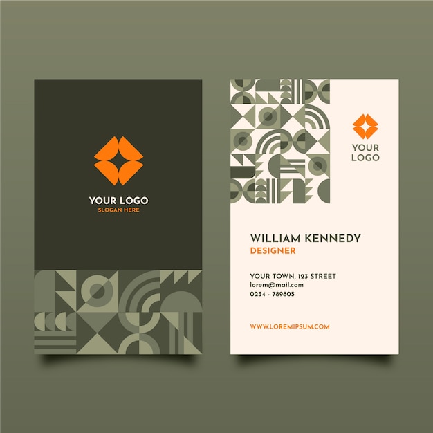 Flat design geometric business card