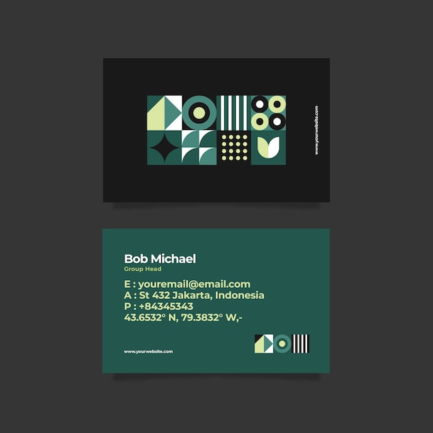 Free vector flat design geometric business card