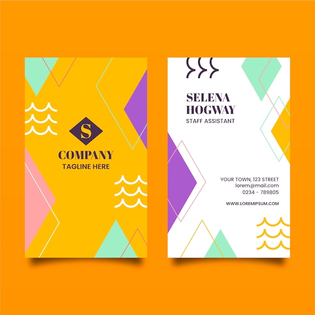 Flat design geometric business card