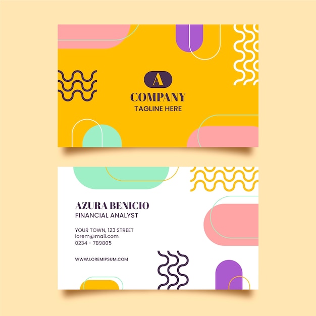 Flat design geometric business card