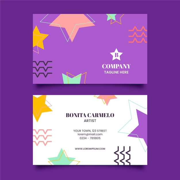 Flat design geometric business card