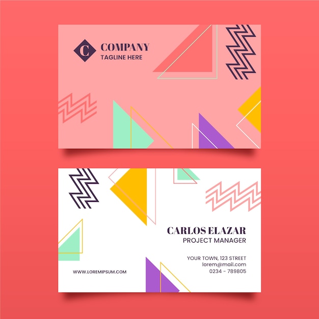 Flat design geometric business card