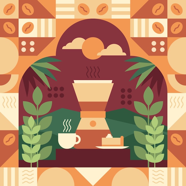 Flat design geometric illustration