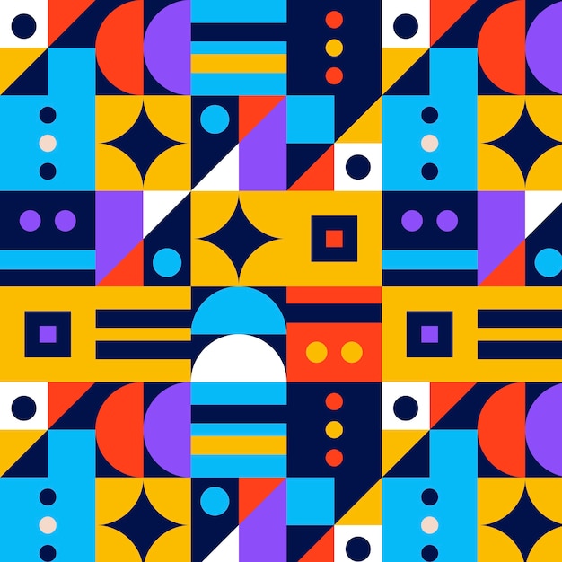 Flat design geometric mosaic pattern