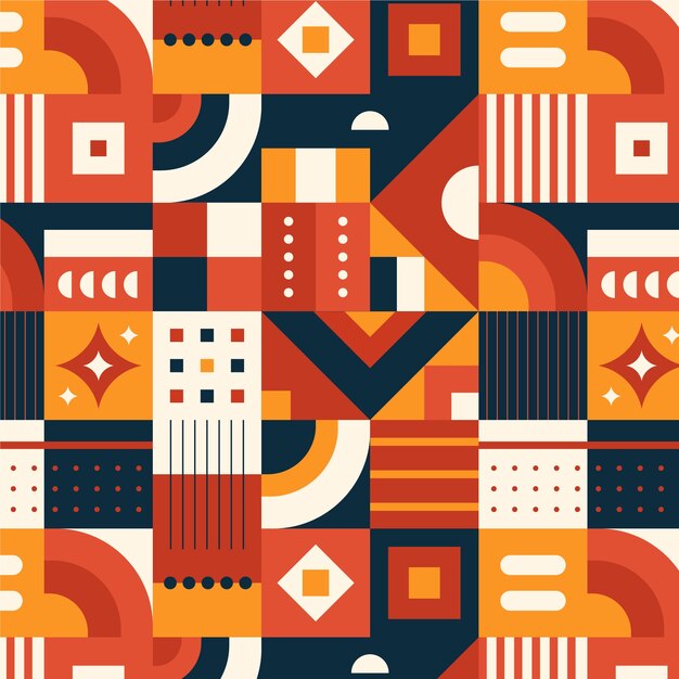 Flat design geometric mosaic pattern