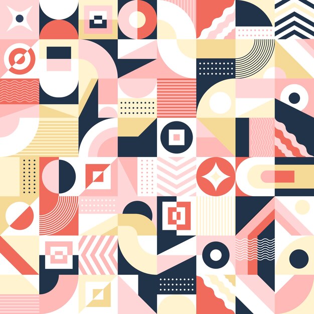 Flat design geometric mosaic pattern