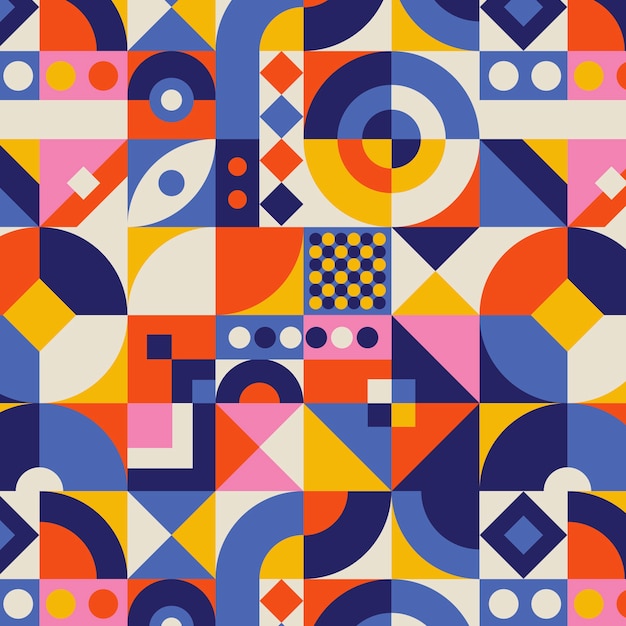 Flat design geometric and mosaic pattern