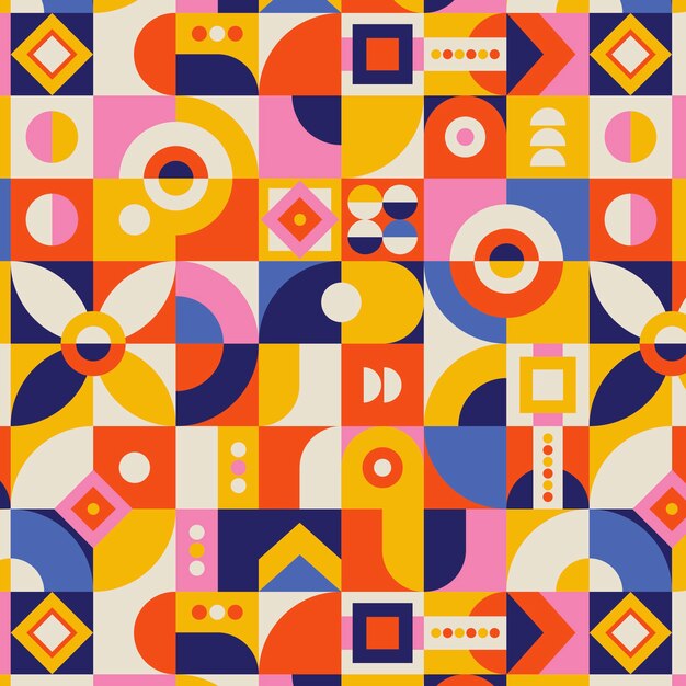 Flat design geometric and mosaic pattern