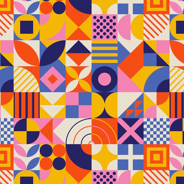 Flat design geometric and mosaic pattern