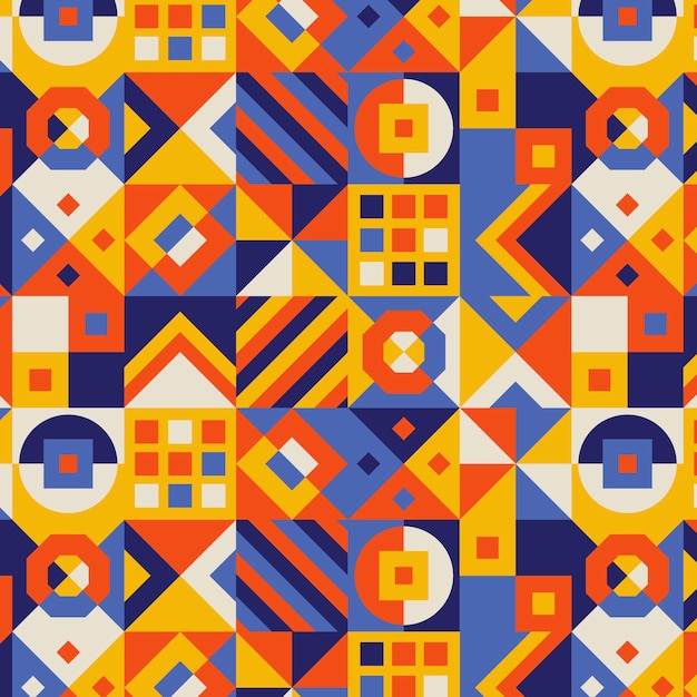 Flat design geometric and mosaic pattern