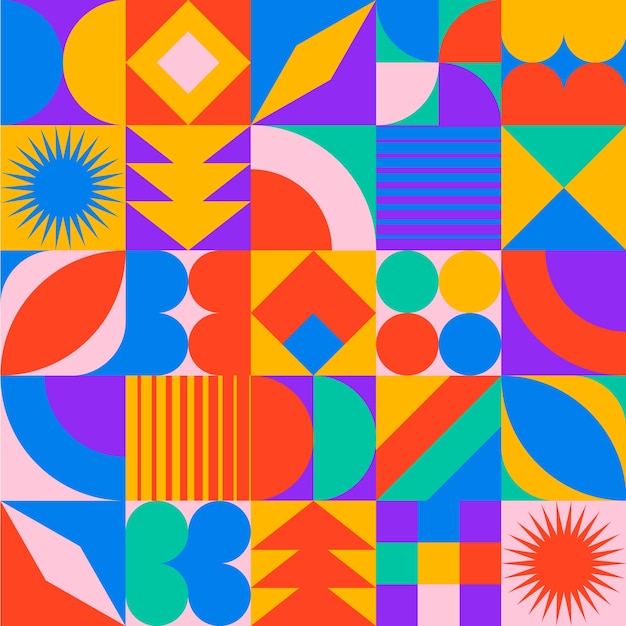 Flat design geometric and mosaic pattern