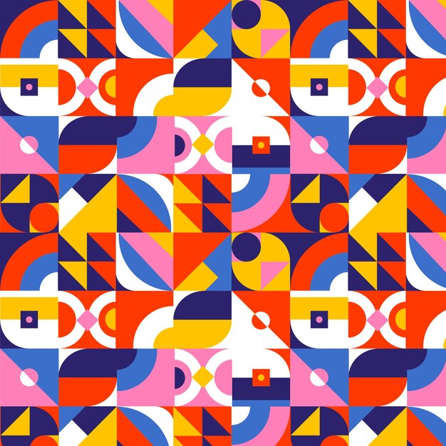 Flat design geometric mosaic pattern