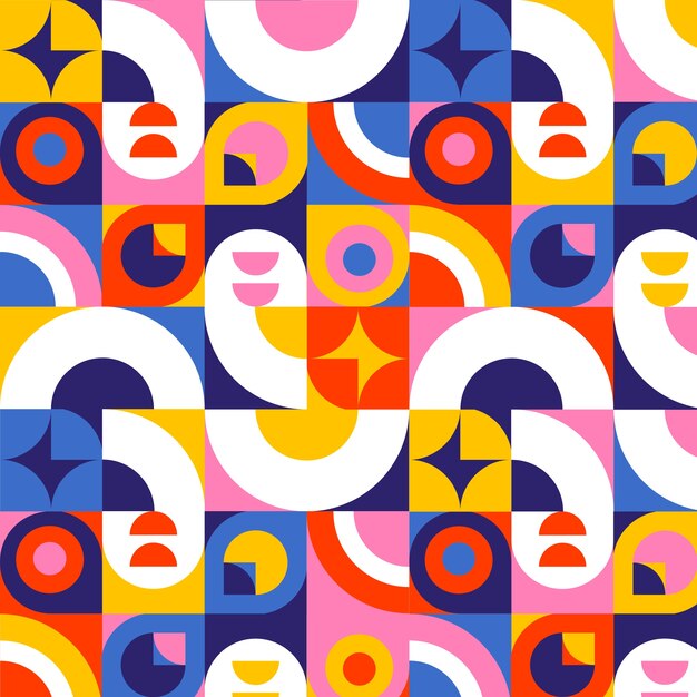 Flat design geometric mosaic pattern