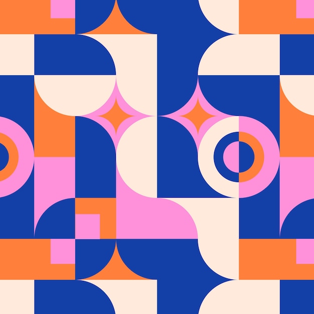 Flat design geometric mosaic pattern