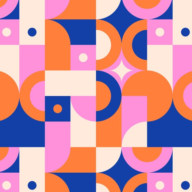 Flat design geometric mosaic pattern