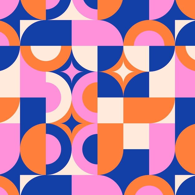 Flat design geometric mosaic pattern