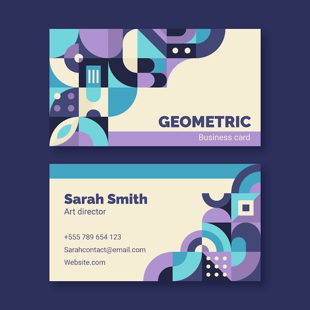 Flat design geometric pattern business card