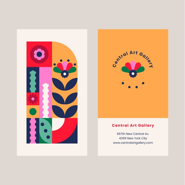 Free Vector flat design geometric pattern business card