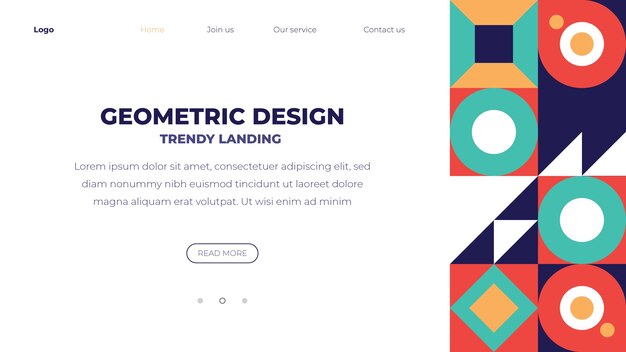 Flat design geometric pattern landing page