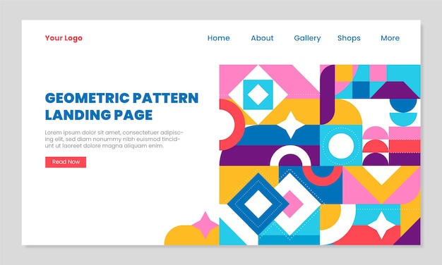 Free Vector flat design geometric pattern landing page