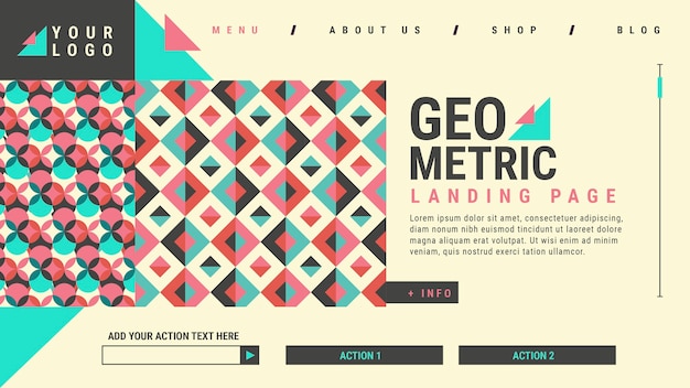 Free Vector flat design geometric pattern landing page