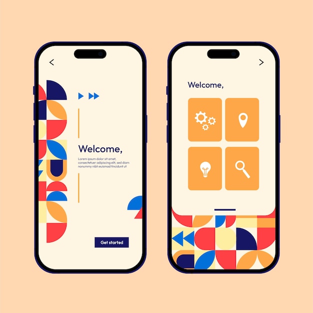 Free Vector flat design geometric pattern mobile design template