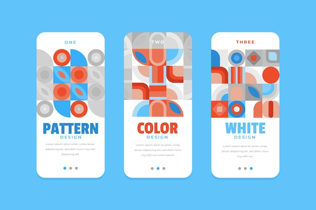 Free Vector flat design geometric pattern mobile design template