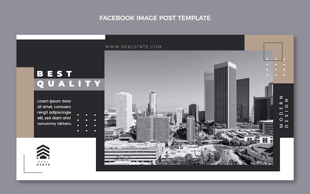 Flat design geometric real estate facebook post