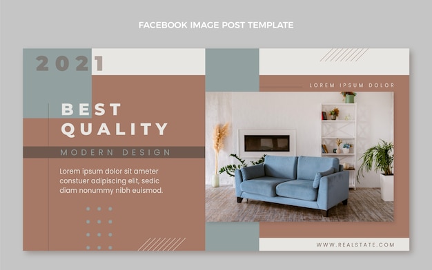 Free Vector flat design geometric real estate facebook post