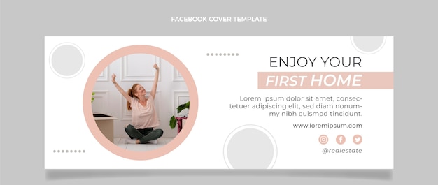 Flat design geometric real estate facebook post