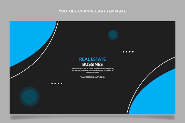 Flat design geometric real estate youtube channel art