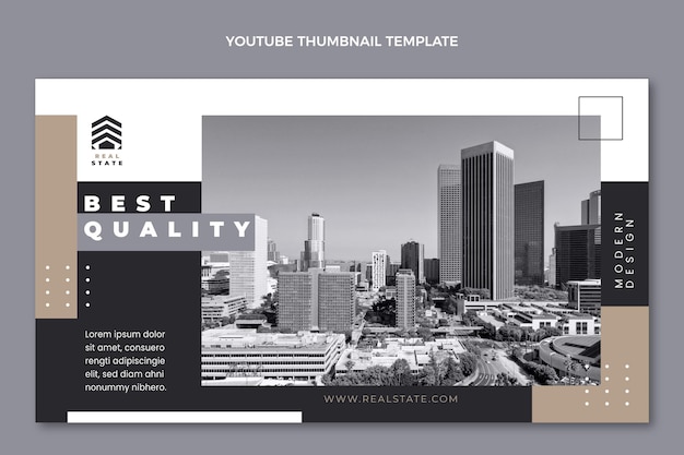 Flat design geometric real estate youtube thumbnail