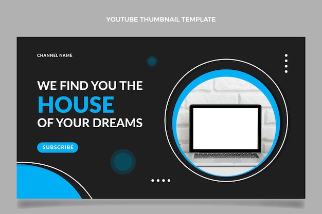 Flat design geometric real estate youtube thumbnail