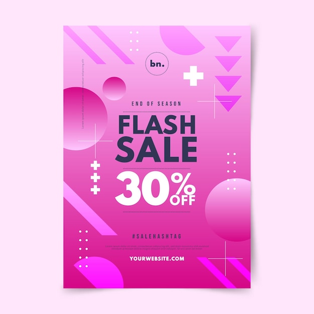 Flat design geometric sale poster template