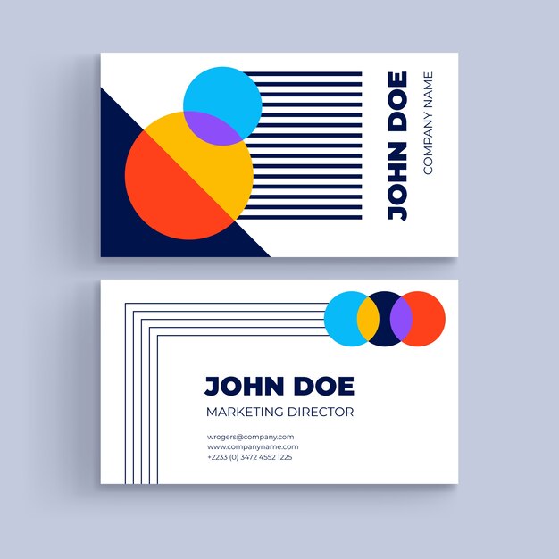 Flat design geometric shapes business card