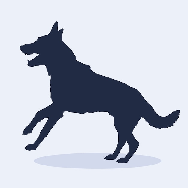 Free Vector flat design german shepherd silhouette illustration